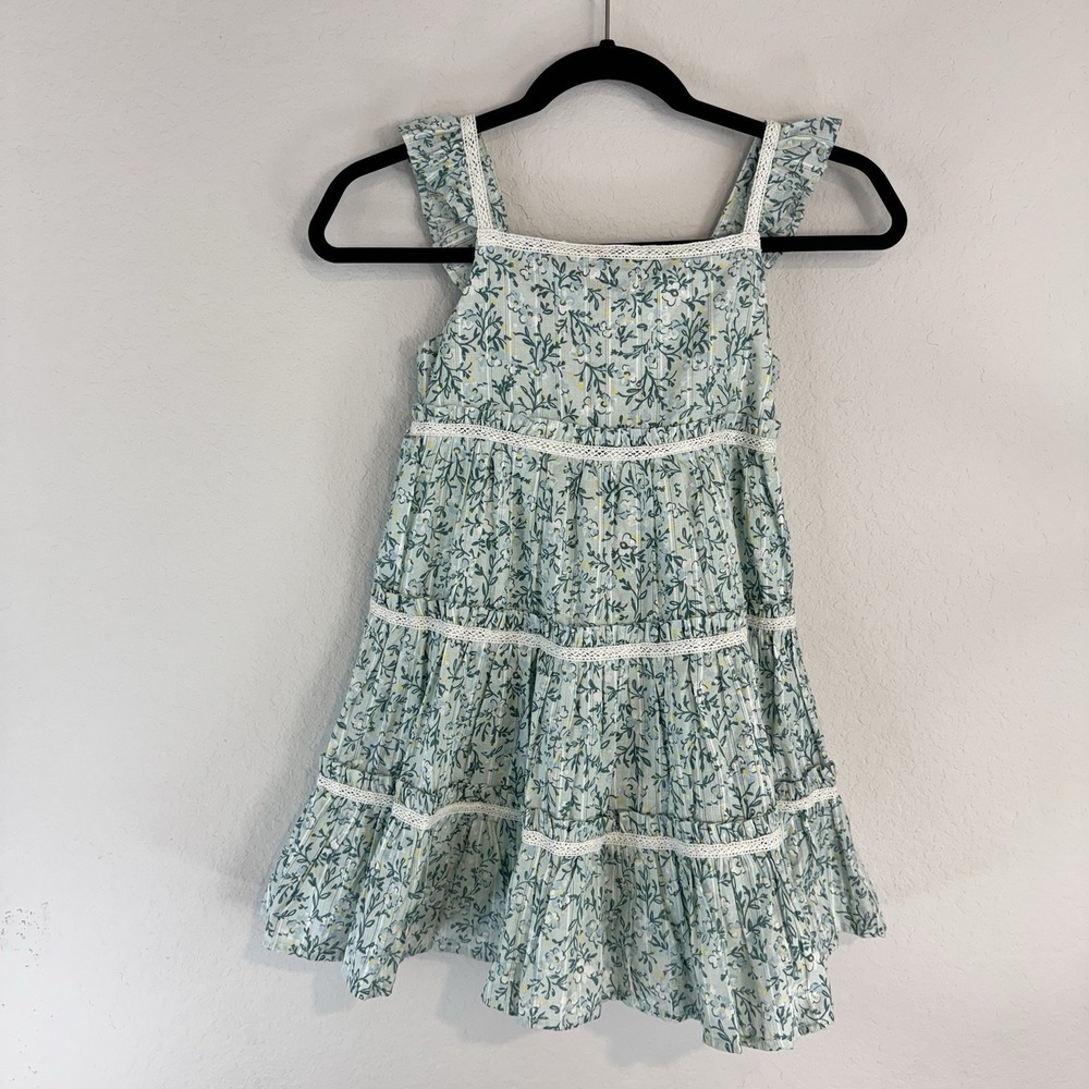 Catherine Malandrino Tiered Lace Floral‎ Mint Girls Dress 7